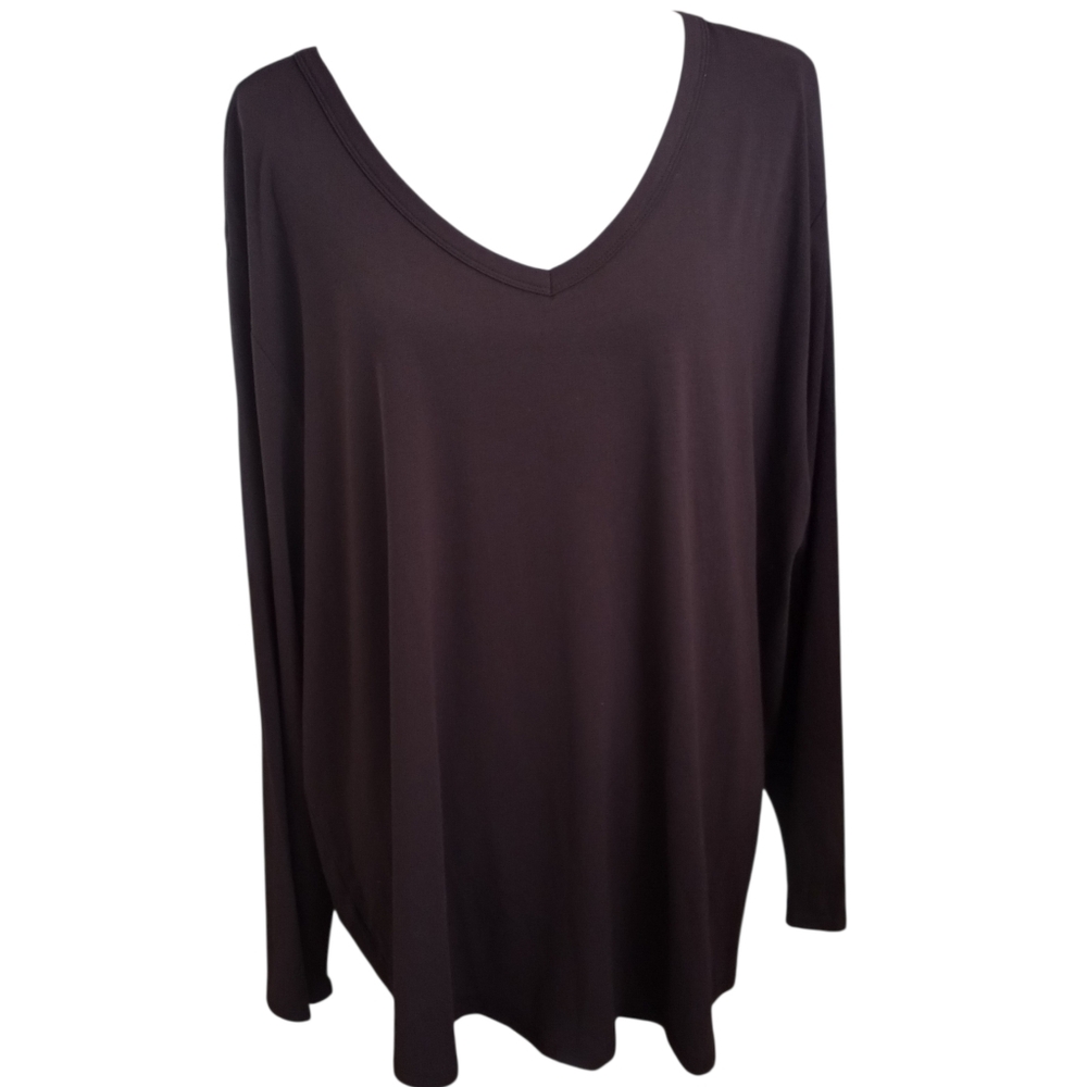 SO Women's Black V-Neck Long Sleeve Top Sz.3X EUC.